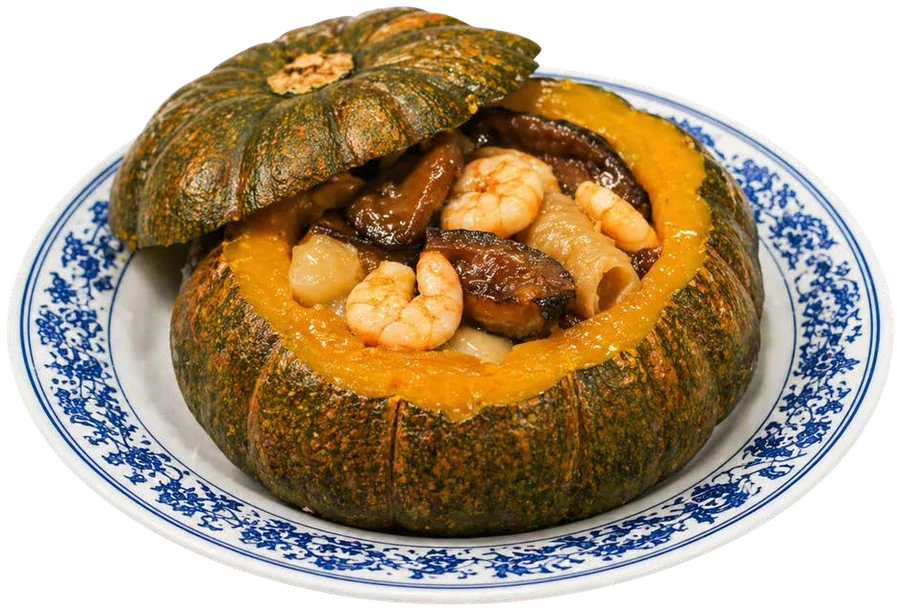 Mixed Seafood in Pumpkin Bowl, a Kowloon Chef signature dish